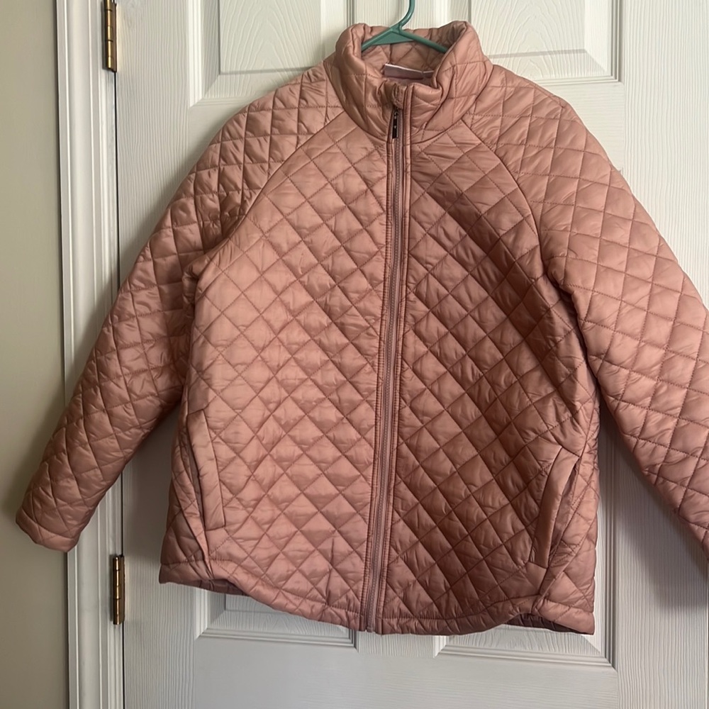 Rose gold quilted Kim Gravel jacket sz M